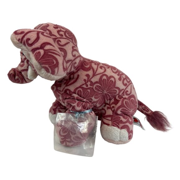 Ganz Webkinz Batik Elephant Plush Toy Pink & White Floral NO CODE - Picture 2 of 9